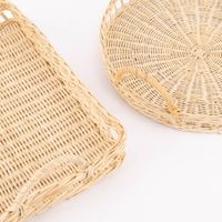 Sass & Belle Deko Tablett Rattan mit Griffen natur 40x30x7cm
