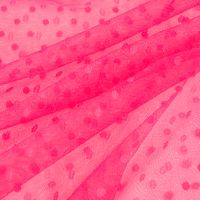 Tüll weich Brauttüll Punkte pink 1.60m