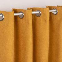 Ösengardine Cordoptik einfarbig currygelb 140x260cm