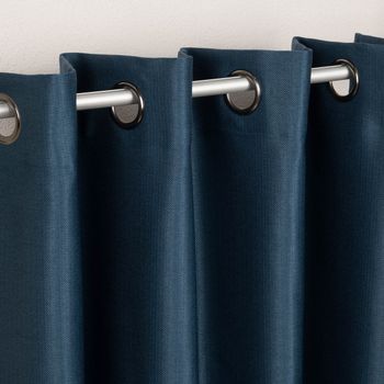 Ösengardine Chevron feine Zickzacklinien abdunkelnd marineblau schwarz 140x260cm