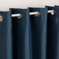 Ösengardine Chevron feine Zickzacklinien abdunkelnd marineblau schwarz 140x260cm