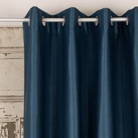Ösengardine Chevron feine Zickzacklinien abdunkelnd marineblau schwarz 140x260cm
