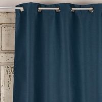 Ösengardine Chevron feine Zickzacklinien abdunkelnd marineblau schwarz 140x260cm
