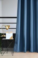 Ösengardine Chevron feine Zickzacklinien abdunkelnd marineblau schwarz 140x260cm