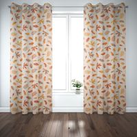 Dekostoff Watercolor Falling Leaves Herbstblätter natur terra 1.40m