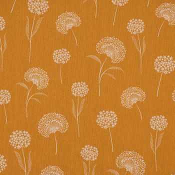 Dekostoff Leinenlook Elegant Dandelion Pusteblume gelb natur 1.40m