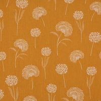 Dekostoff Leinenlook Elegant Dandelion Pusteblume gelb natur 1.40m