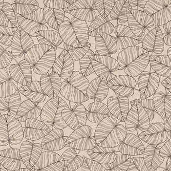 Dekostoff Leinenlook Bush Leaf Blätter abstrakt natur schwarz 1.40m