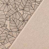 Dekostoff Leinenlook Bush Leaf Blätter abstrakt natur schwarz 1.40m
