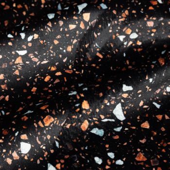 Samtstoff Polsterstoff Digitaldruck Terrazzo schwarz orange 1.50m