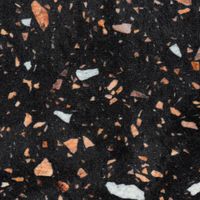 Samtstoff Polsterstoff Digitaldruck Terrazzo schwarz orange 1.50m