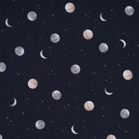 Baumwolljersey Digitaldr. SPACE Weltall Planeten Monde Sterne dunkelbl