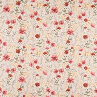 Dekostoff Baumwolle Poppy Mohnblumen Kamille Getreide beige rot 1.40m
