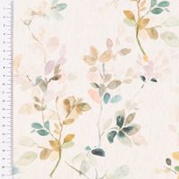 Dekostoff Baumwolle Aziza1 Aquarell Blätterzweige Blüten pastell 1.4