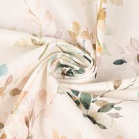 Dekostoff Baumwolle Aziza1 Aquarell Blätterzweige Blüten pastell 1.4