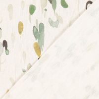 Dekostoff Baumwollstoff Aziza2 Aquarell Blumen ecru grün 1.40m