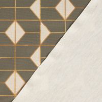Dekostoff Baumwolle Navani3 Art Deco Geometrie khakigrün gold beige 1