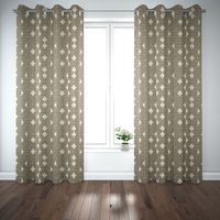 Dekostoff Baumwolle Navani3 Art Deco Geometrie khakigrün gold beige 1