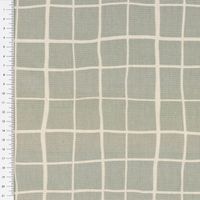 Dekostoff Baumwollstoff Marloes5 Gitter Karo grau weiß 1.40m