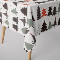 Dekostoff Baumwolle Tannenbaum Weihnachtsbaum ecru schwarz rot 1.40m B