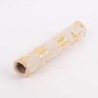 Deko Tischband Sterne metallic natur goldfarbig 28x250cm