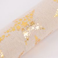 Deko Tischband Sterne metallic natur goldfarbig 28x250cm