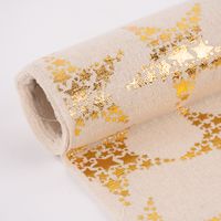 Deko Tischband Sterne metallic natur goldfarbig 28x250cm