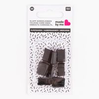 Rico Design Klapp Kordelenden Kunststoff schwarz 1.5x1.3cm