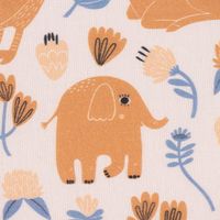 Baumwollstoff Digitaldr. Patchworkstoff Tiere Blumen braun blau 1.40m