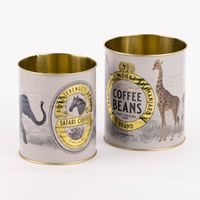 Utensilienhalter Coffee Beans Safari 2er Set hellgrau goldfarbig verschiedene Größen