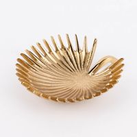 Dekoschale Palmenblatt Aluminium goldfarbig 13x14x3.5cm