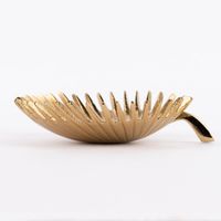 Dekoschale Palmenblatt Aluminium goldfarbig 13x14x3.5cm