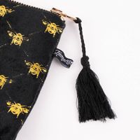 Utensilien Tasche Biene Samt schwarz goldfarbig 19x16.5cm verschiedene Motive