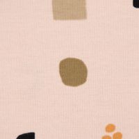 Baumwolljersey Jersey SAFARI FORMS Formen sand apricot dunkelblau 1.5m