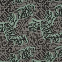 Sweatstoff GRAFFITI Schriftzug betongrau mint dunkelgrau 1.4m Breite