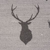 SCHÖNER LEBEN. Tischläufer Jacquard Cosy Hirschen grau dunkelgrau