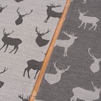 SCHÖNER LEBEN. Tischläufer Jacquard Cosy Hirschen grau dunkelgrau