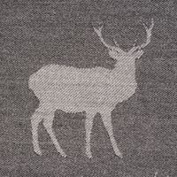SCHÖNER LEBEN. Tischläufer Jacquard Cosy Hirschen dunkelgrau grau