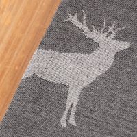 SCHÖNER LEBEN. Tischläufer Jacquard Cosy Hirschen dunkelgrau grau