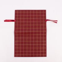 Rico Design Geschenktasche kariert bordeaux goldfarbig 30x45cm