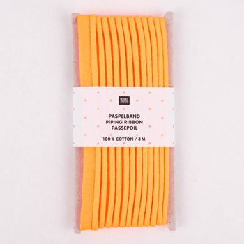 Rico Design Paspelband Baumwolle einfarbig neon orange 3 Meter