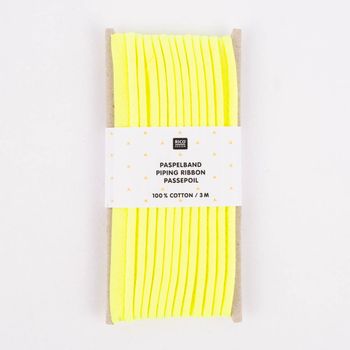 Rico Design Paspelband Baumwolle einfarbig neon gelb 3 Meter