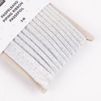 Rico Design Paspelband Glitzer einfarbig silberfarbig 3 Meter