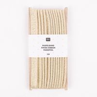 Rico Design Paspelband Glitzer einfarbig goldfarbig 3 Meter