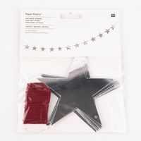 Rico Design Girlande Sterne Papier silberfarbig 3 Meter