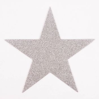 Rico Design Untersetzer Sterne Filz Glitzer silberfarbig 19x18cm 6 Stück