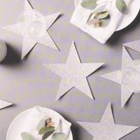 Rico Design Untersetzer Sterne Filz Glitzer silberfarbig 19x18cm 6 Stück