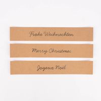 Rico Design Papierstreifen für Ring Weihnachten Kraftpapier braun goldfarbig 3 Stück 42x7cm