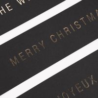 Rico Design Papierstreifen für Ring Weihnachten Kraftpapier schwarz goldfarbig 3 Stück 42x7cm