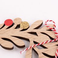 Rico Design Kranz Holz Glitzer natur rot goldfarbig 24cm